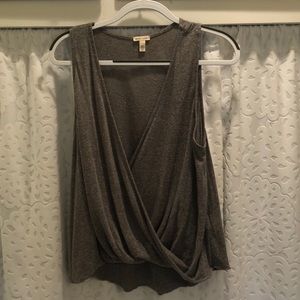 Grey low cut blouse